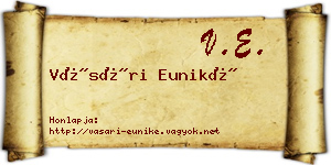 Vásári Euniké névjegykártya